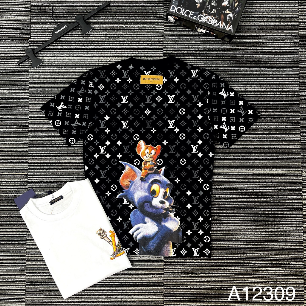 Áo Phông Nam In Logo Chữ Ngực Cực Đẹp - Áo Phông LV Nam In Họa Tiết Sau Lưng Siêu Đẹp