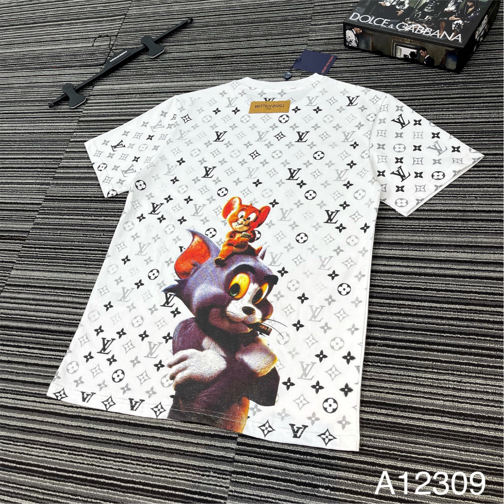 Áo Phông Nam In Logo Chữ Ngực Cực Đẹp - Áo Phông LV Nam In Họa Tiết Sau Lưng Siêu Đẹp