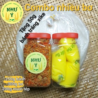 Combo ăn vặt bánh tráng phơi sương muối tép hành phi dẻo thơm béo bùi