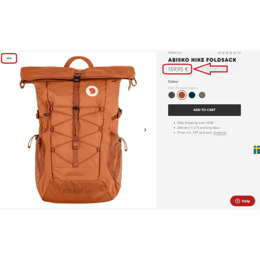 Balo du lịch Fjallraven Abisko Hike Foldsack 27222