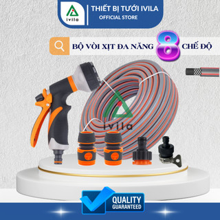 Bộ vòi tưới cây đa năng VPA101 8 chế độ, vòi phun nước, vòi xịt tưới cây, rửa xe kèm ống dẫn nước chống gập 3 lớp và PK