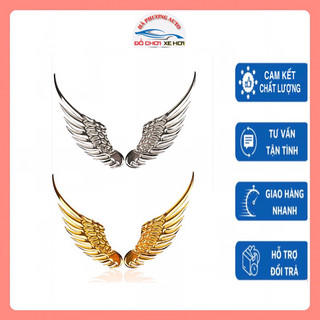 Decal dán ô tô hình đôi cánh thiên thần 3D gắn 2 bên logo ô tô xe hơi trang trí