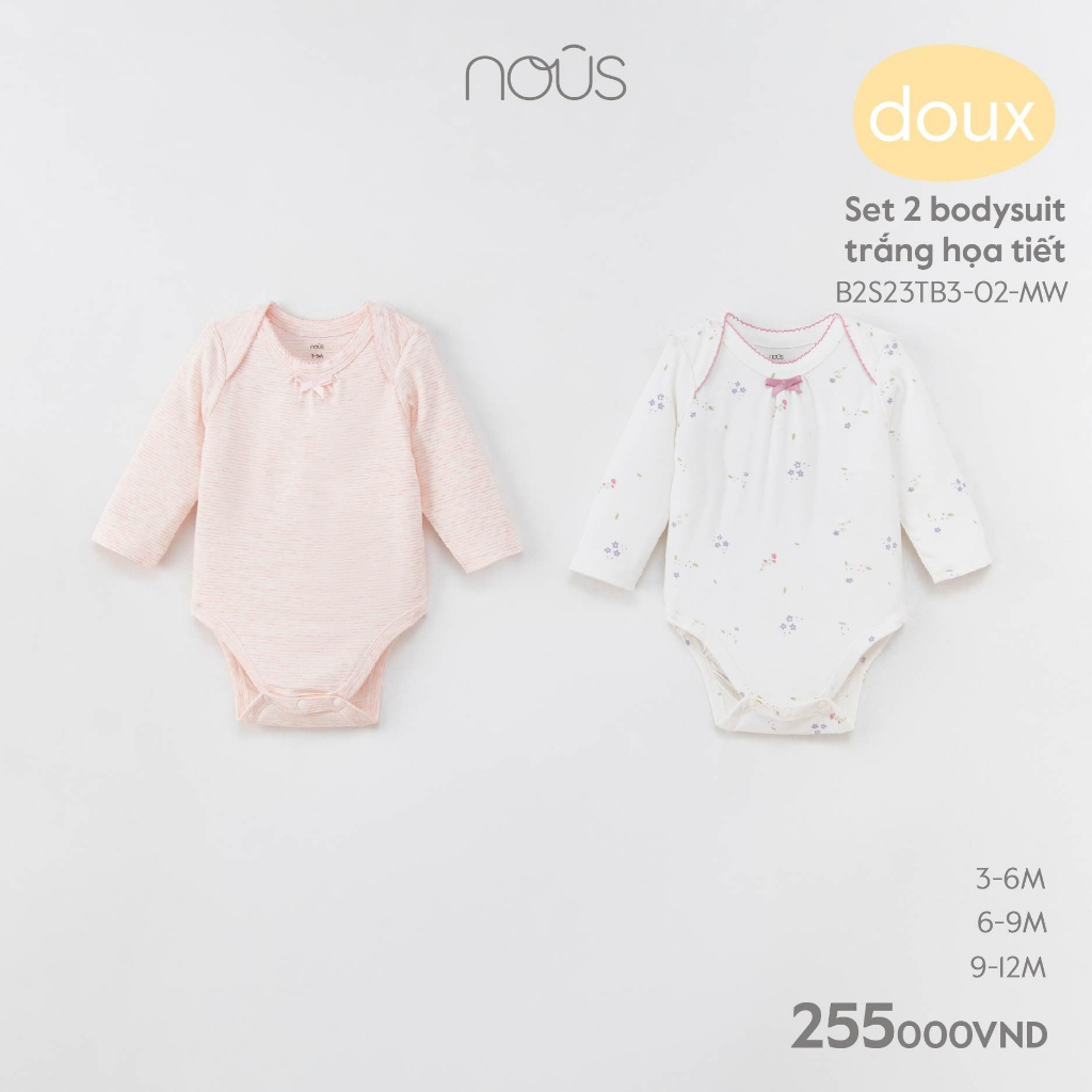 Set 2 bộ body suit Nous ( 3-12 tháng )