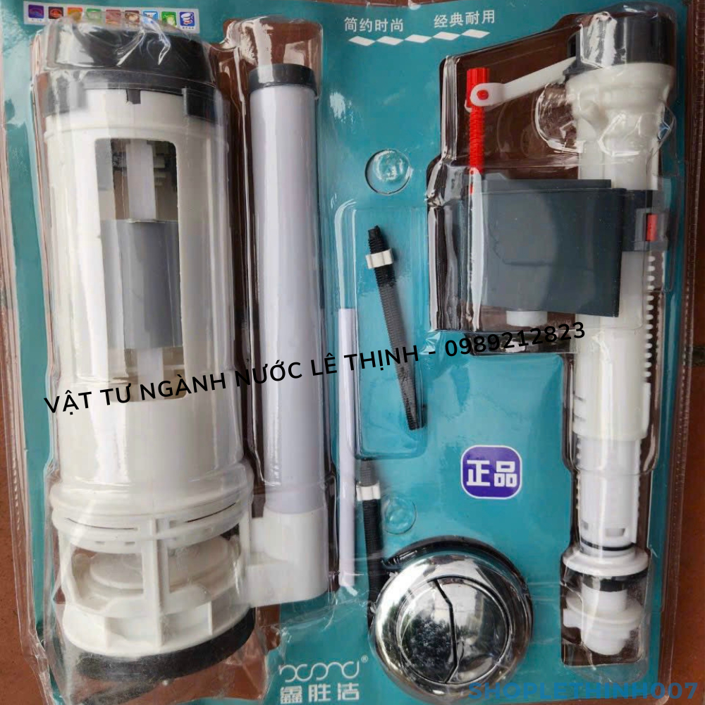 Bộ Xả Bồn Cầu Két Nước Đa Năng 2 Nút Nhấn (bộ lõi thay thế cho Bồn Cầu liền Két và Két dời 2 nút nhấn)