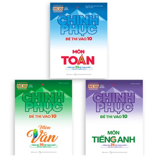 Sách - Combo Chinh Phục Đề Thi Vào 10 Toán - Văn - Anh (Tổng Ôn Đề Then Chốt Để Đạt Điểm Cao) - MEGA