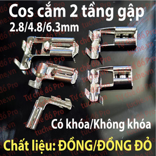 Cốt cos 2.8-4.8-6.3mm, cos 2 tầng gập vuông chữ L bằng Đồng, cos kèm áo (gói)