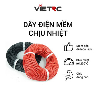 Dây điện silicon mềm dẻo chống cháy, chịu nhiệt lên tới 200 độ 14AWG, 16AWG. 18AWG, 20AWG, 22AWG