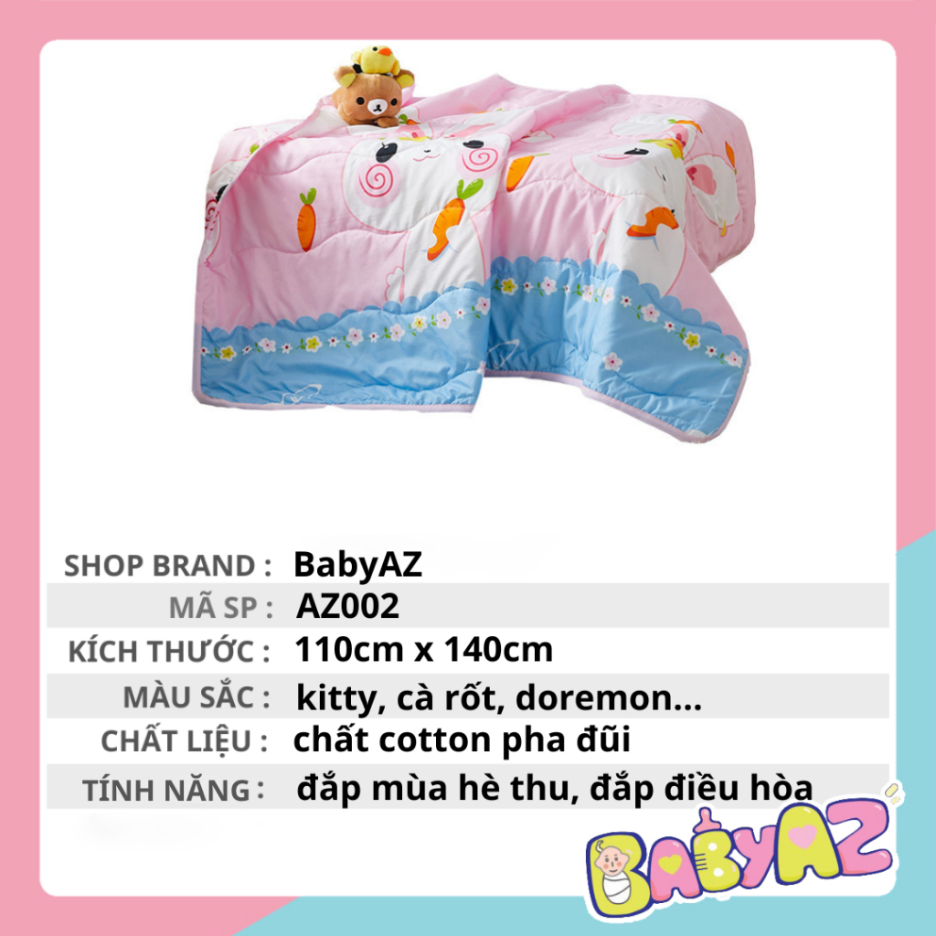 Chăn đũi hè cho bé, mền đắp đi học hình ngộ nghĩnh, chăn văn phòng hàng chuẩn