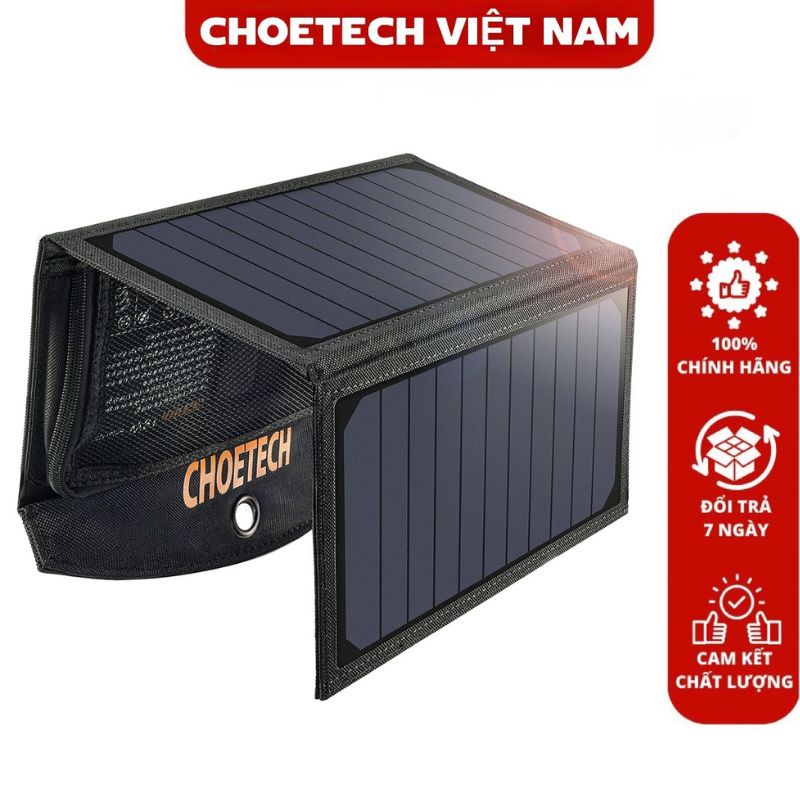 Sạc năng lượng mặt trời di động gấp gọn cho máy tính, máy tính bảng, điện thoại 19W Choetech SC001 