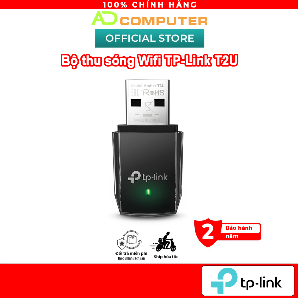 Bộ thu sóng wi-fi TP Link AC600 - Archer T2U - Hàng chính hãng