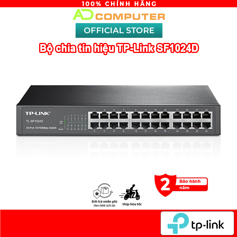 Bộ chia tín hiệu TP-Link 24 cổng RJ45 10/100 Mbps Công suất cao - TL-SF1024D -Hàng chính hãng