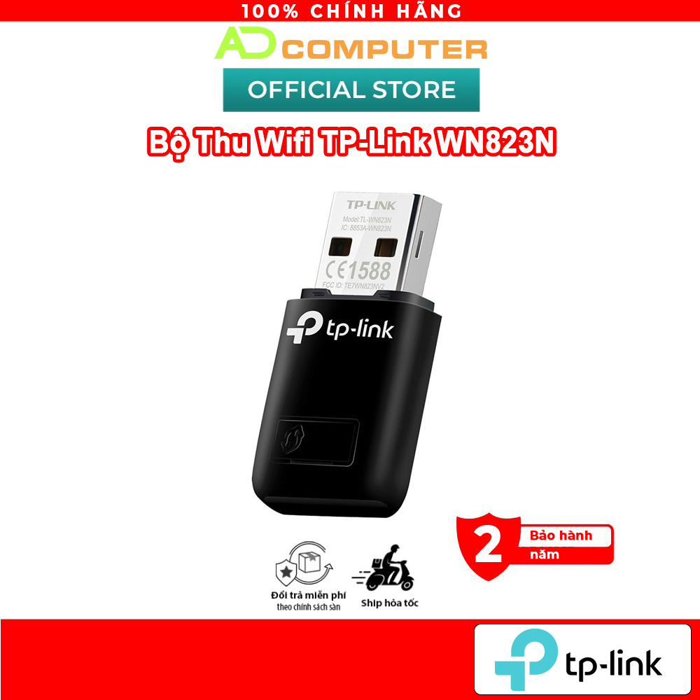 Bộ Thu wifi Tplink WN823N - USB Wifi chuẩn N tốc độ 300Mbps - Hàng Chính Hãng
