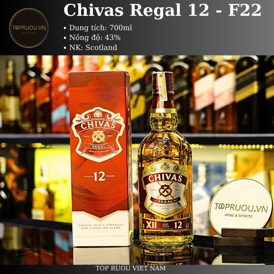 [Chính hãng] Rượu Whisky TOP RƯỢU - Chivas Regal 12 700ml - hàng thật - giao nhanh