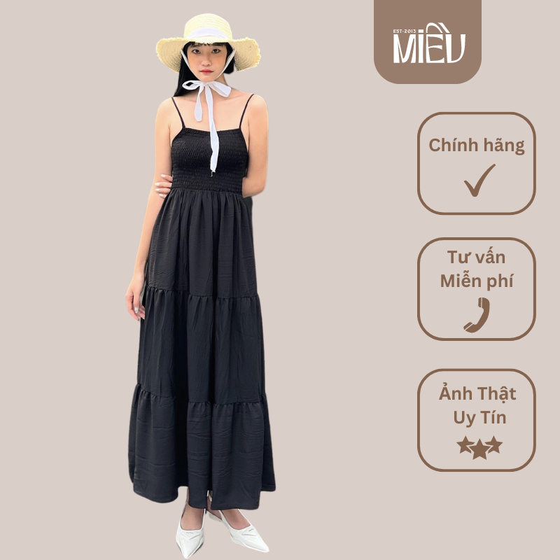 Đầm dài hai dây mùa hè thích hợp đi dạo phố, đi biển Julia Miều Est.2013