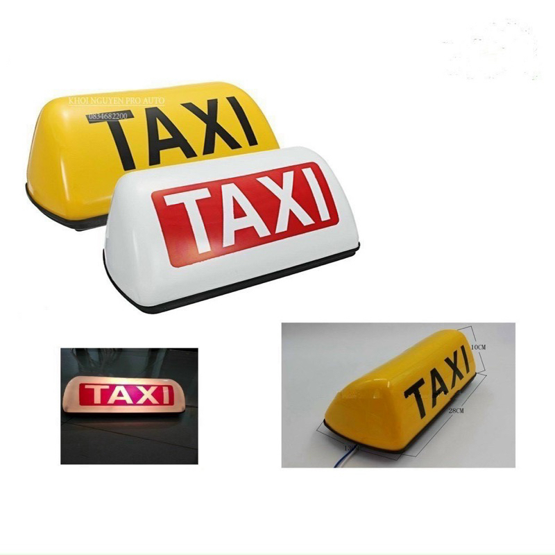 Mào TAXI đế nam châm 2 màu vàng và trắng