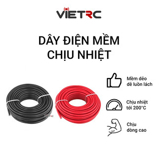 Dây điện silicon mềm dẻo chống cháy chịu nhiệt lên tới 200 độ 6AWG, 7AWG, 8AWG, 10AWG, 12AWG