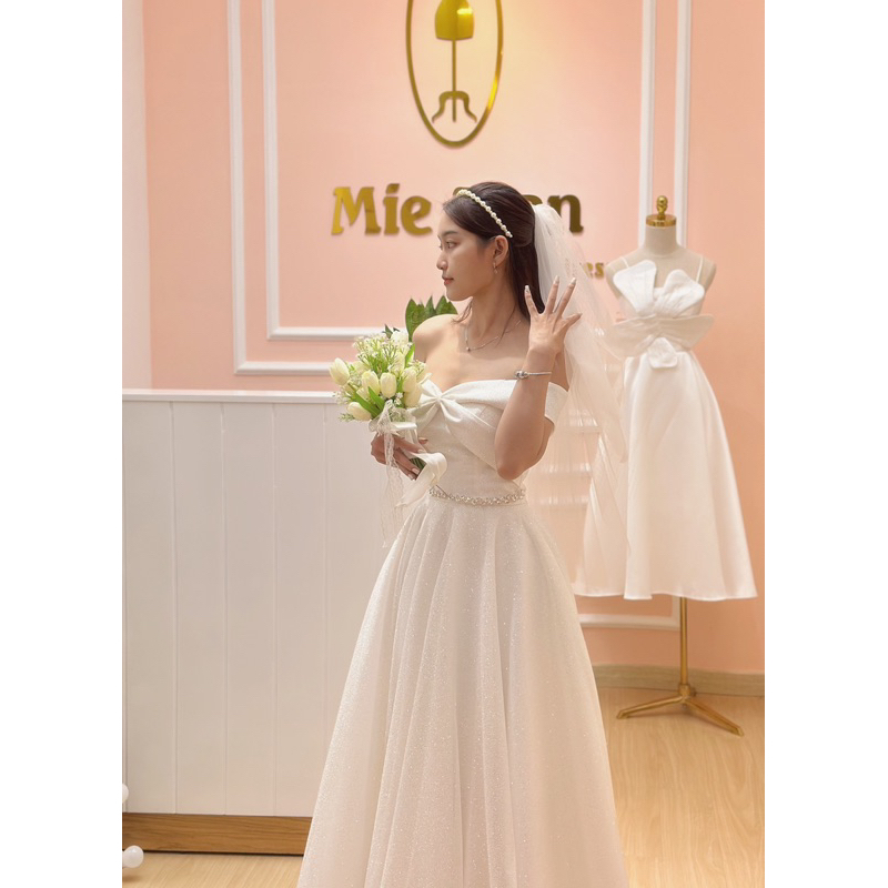 CDKT296- Váy cưới lấp lánh , váy cô dâu , váy cưới đi bàn