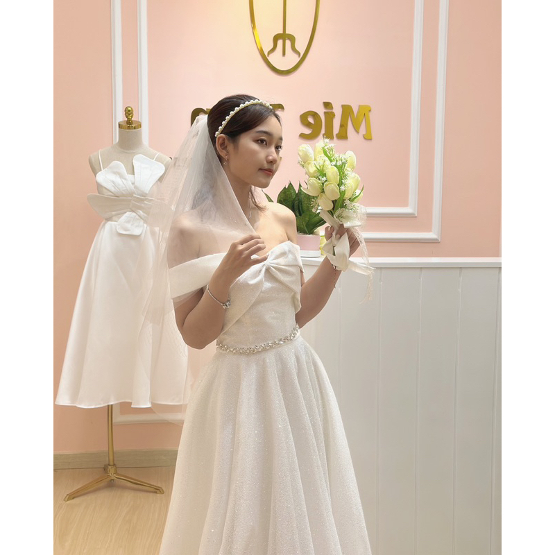 CDKT296- Váy cưới lấp lánh , váy cô dâu , váy cưới đi bàn