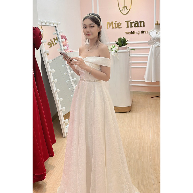 CDKT296- Váy cưới lấp lánh , váy cô dâu , váy cưới đi bàn