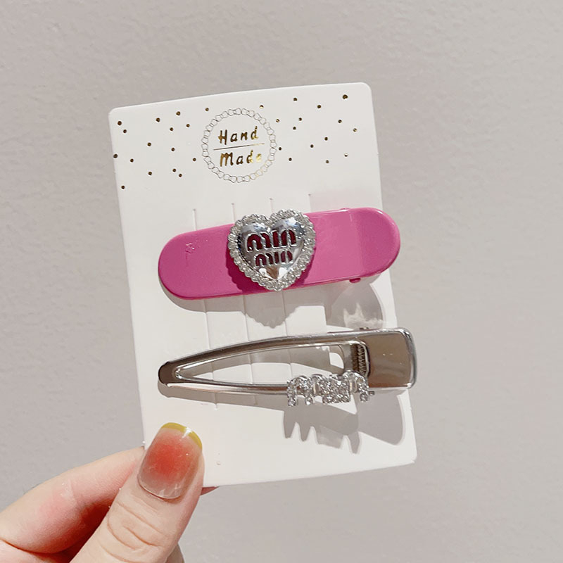 MVP3264 Set 7 kẹp tóc kim loại black.pink đính đá cao cấp