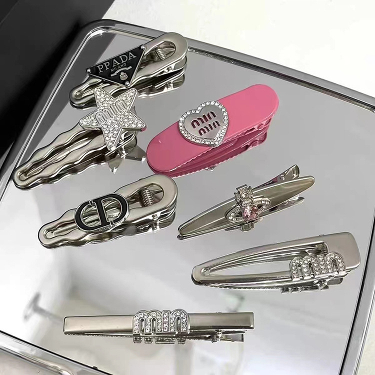 MVP3264 Set 7 kẹp tóc kim loại black.pink đính đá cao cấp