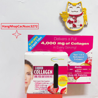 [Mã COSDAY601 -10% đơn 150K] Nước uống đẹp da collagen liquid hộp 30 ống mỹ date 9/2024