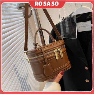 Túi xách nữ hình cốp da gân đeo chéo cầm tay đẹp đi làm công sở đi chơi da PU cao cấp ROSASO TX27