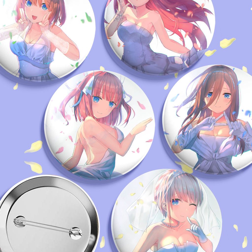 Huy Hiệu Cài Áo Anime - Nhà Có 5 Nàng Dâu (Bride) - Ghim Cài Áo, Badge Phụ Kiện Manga Go Toubun