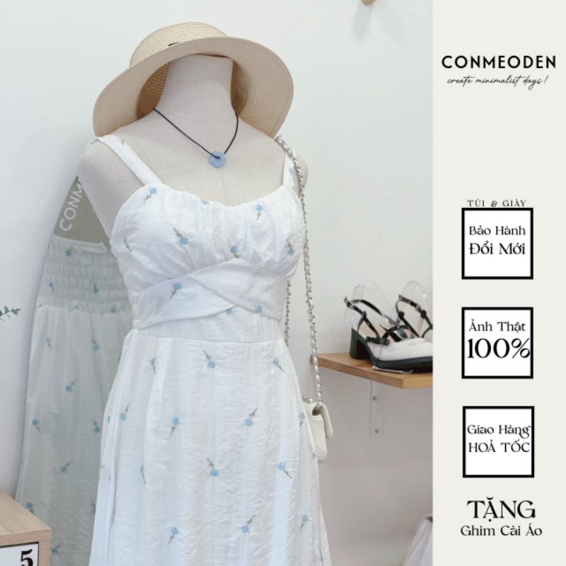 Đầm Hoa Thêu 2 Dây CONMEODEN - DAHA DRESS