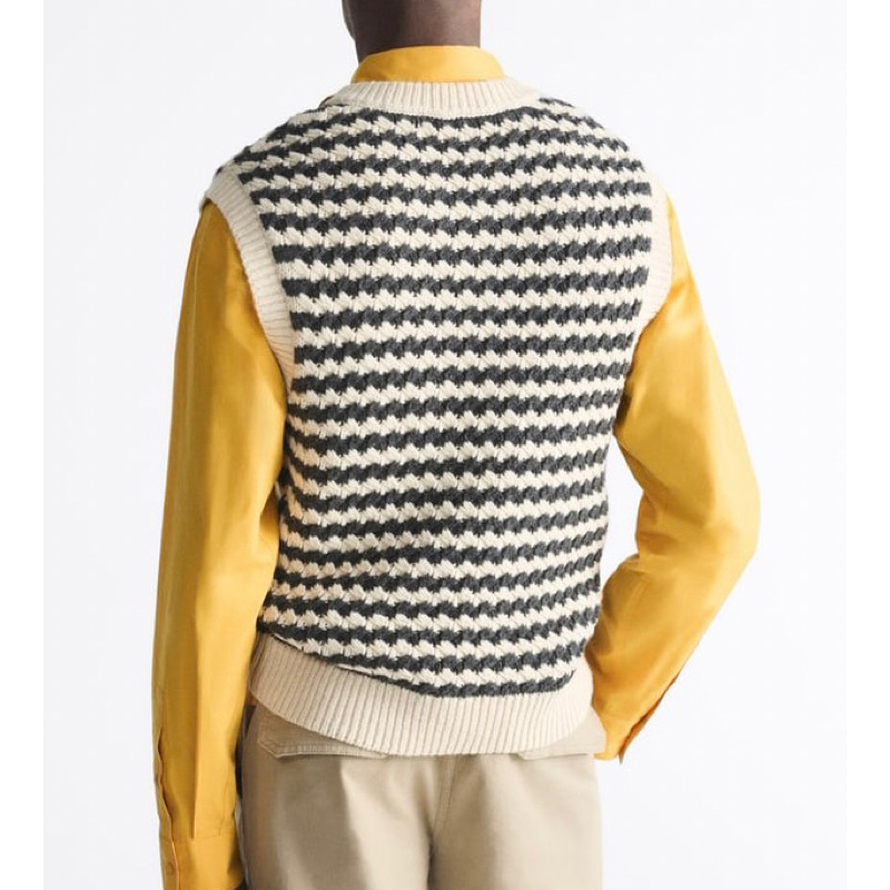 Áo gile Zara authentic STRIPED KNIT VEST size S-M