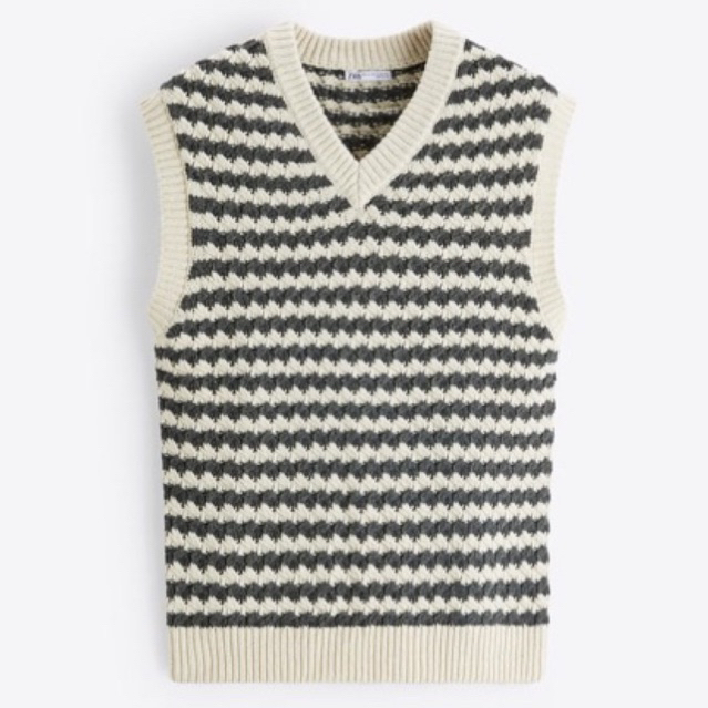 Áo gile Zara authentic STRIPED KNIT VEST size S-M