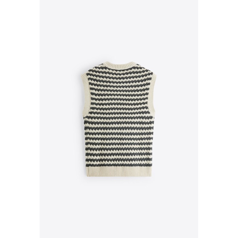 Áo gile Zara authentic STRIPED KNIT VEST size S-M