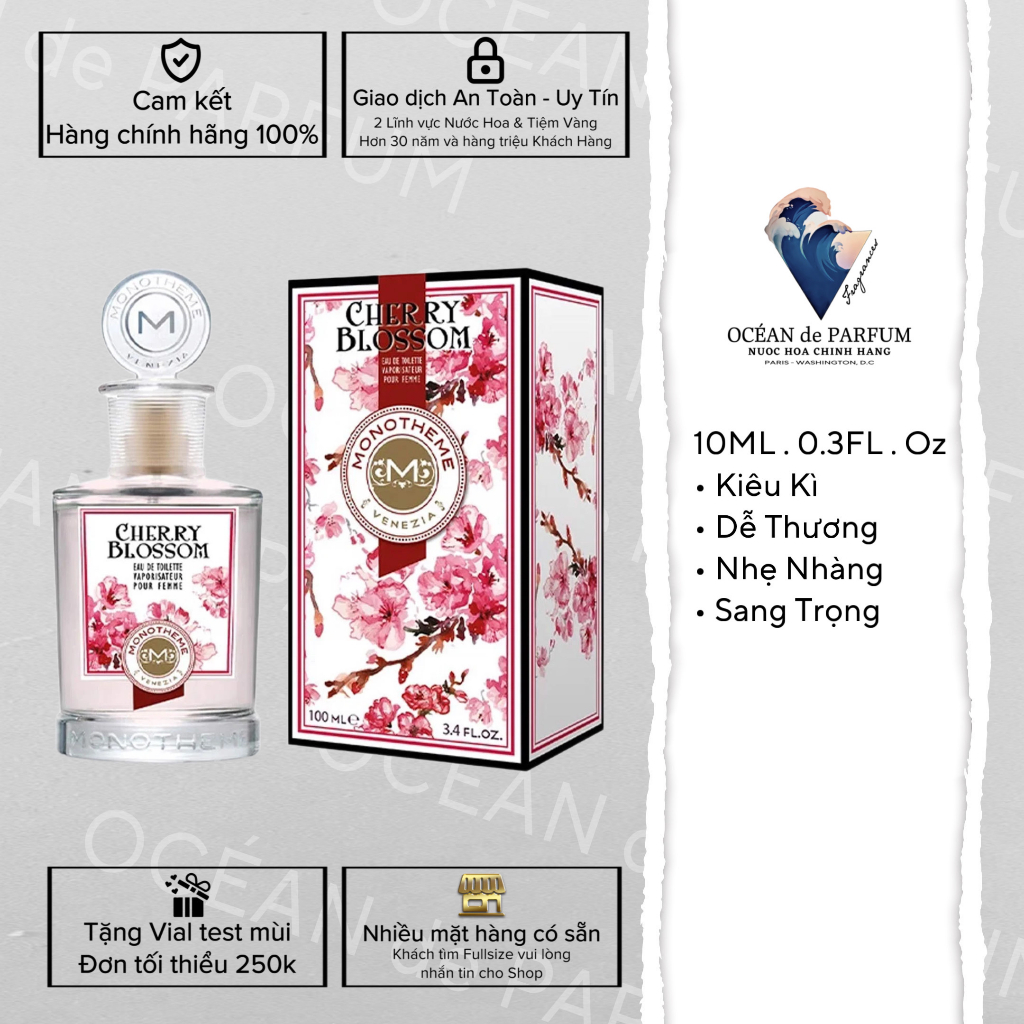 Nước hoa nữ Monotheme Cherry Blossom EDT 5ML 10ML