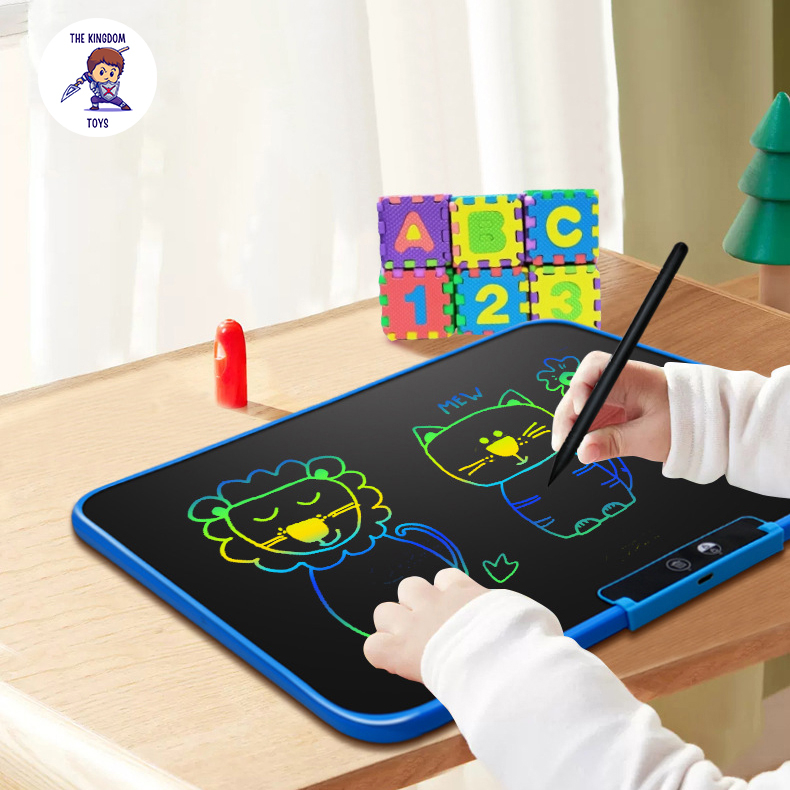 Bảng Vẽ Điện Tử 3D Đa Sắc Màu Kích Thước Lớn 13,16,20 Inch Màn Hình LCD Tự Xóa Tặng Kèm Bút Vẽ Cảm Ứng Lực Viết Bảng