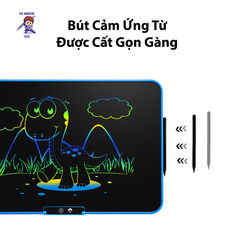 Bảng Vẽ Điện Tử 3D Đa Sắc Màu Kích Thước Lớn 13,16,20 Inch Màn Hình LCD Tự Xóa Tặng Kèm Bút Vẽ Cảm Ứng Lực Viết Bảng