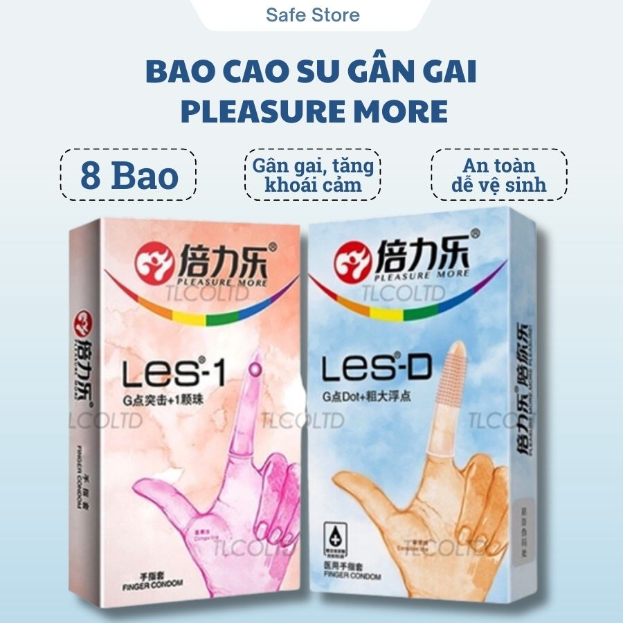Bao cao su ngón tay Pleasure More, bao cao su gai siêu mỏng, bcs ngón tay cao cấp