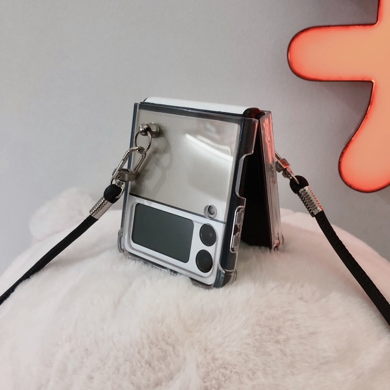 Ốp Lưng Samsung Z Flip 3 / Z Flip 4/ Z Flip 5 chống sốc có dây đeo chéo và gương mickey ZFlip3 / ZFlip4/ ZFlip5