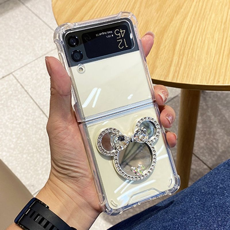 Ốp Lưng Samsung Z Flip 3 / Z Flip 4/ Z Flip 5 chống sốc có dây đeo chéo và gương mickey ZFlip3 / ZFlip4/ ZFlip5