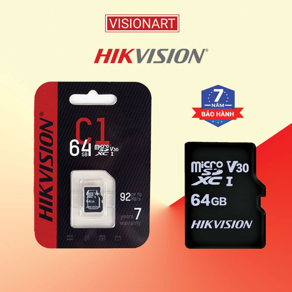 Thẻ nhớ camera 64GB Hikvision chính hãng - Bảo hành 7 năm - Vision Art