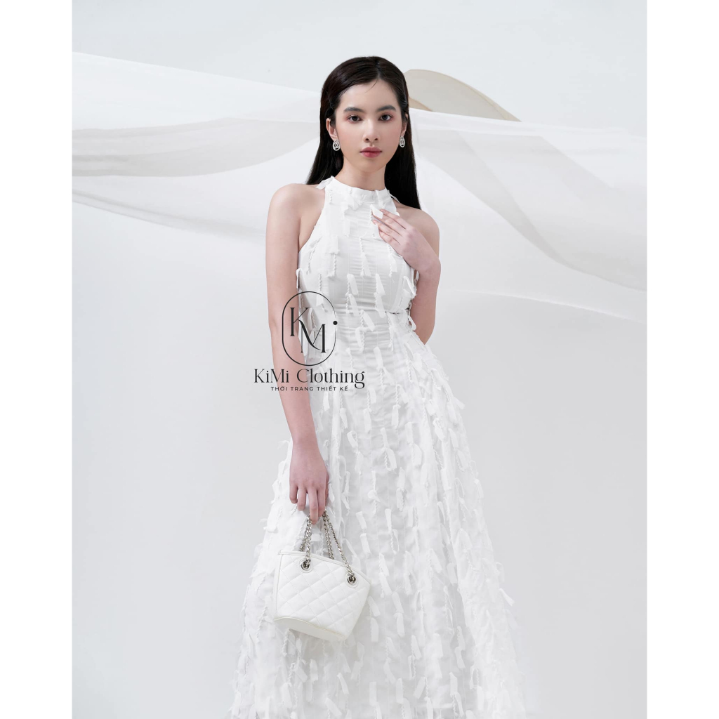 Dandelion Dress - Đầm Trắng Dài Tua Rua - KIMI CLOTHING - Thời Trang Thiết Kế