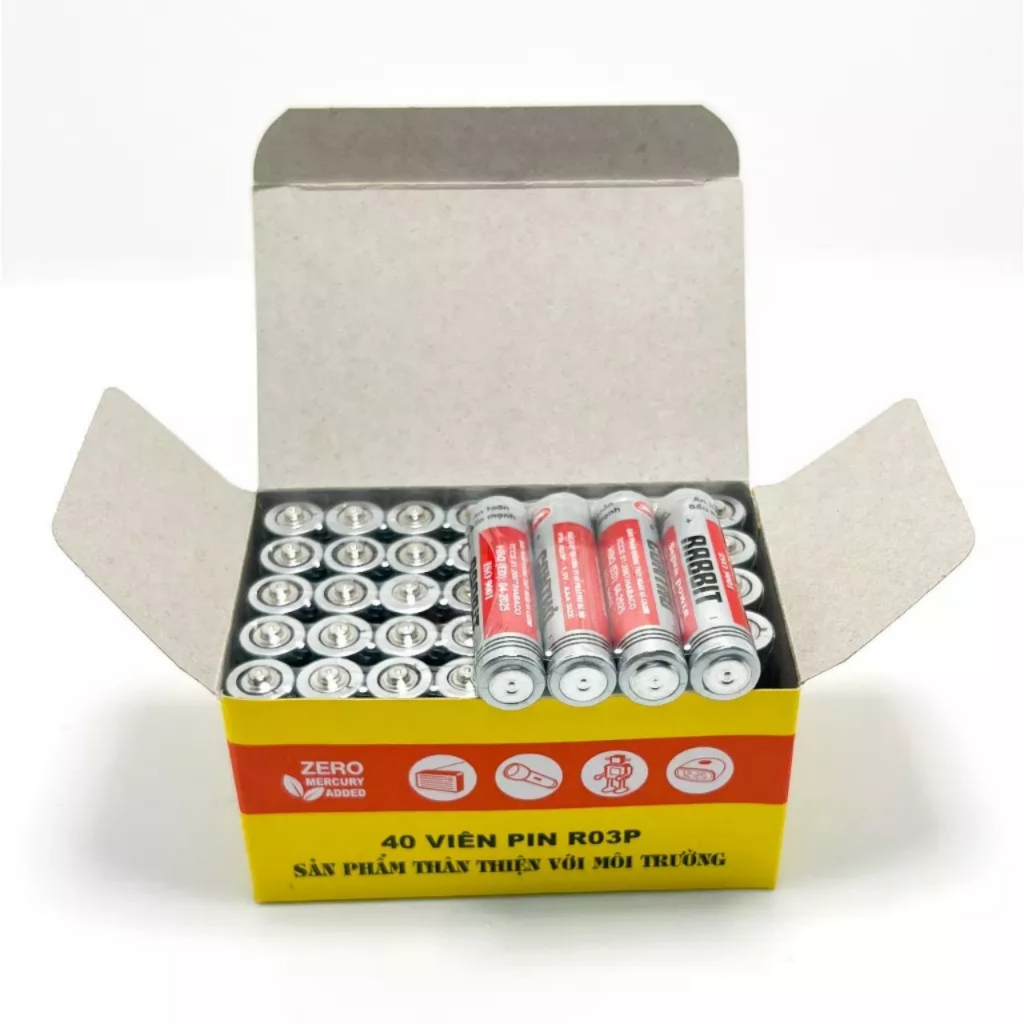 Combo 40 viên pin AAA con thỏ (AAA là pin nhỏ)