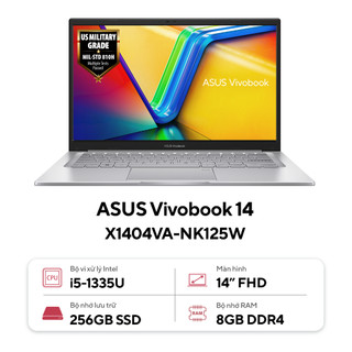 Laptop ASUS VivoBook 14 X1404VA-NK125W i5-1335U | 8GB | 256GB | Intel Iris Xe Graphics