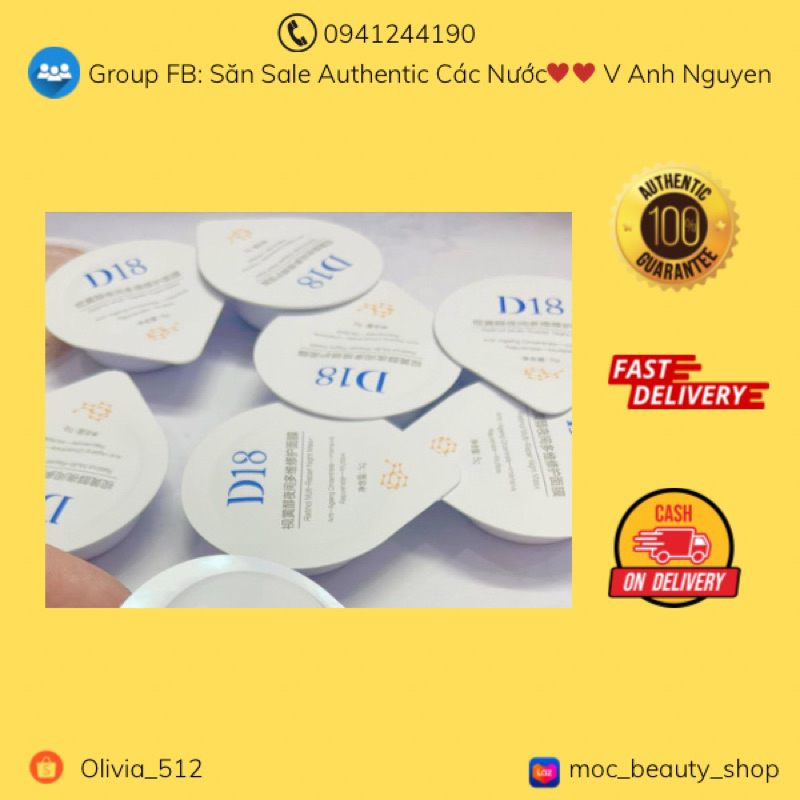 Mặt nạ Retinol D18 5g/hũ  - 5 hũ, 10hũ