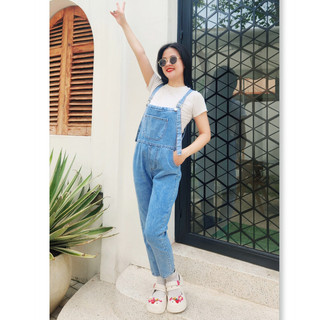 Yếm dài nữ LB cao cấp chất jean không giãn phối túi to MS018