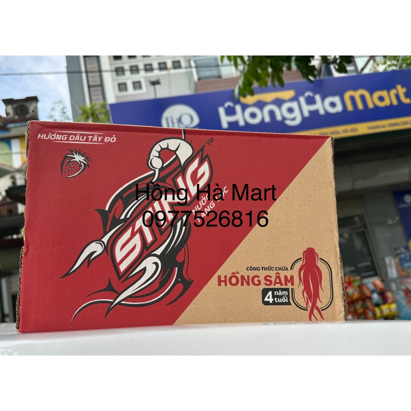 Thùng 24 Chai Nước tăng lực Sting hương dâu 330ml