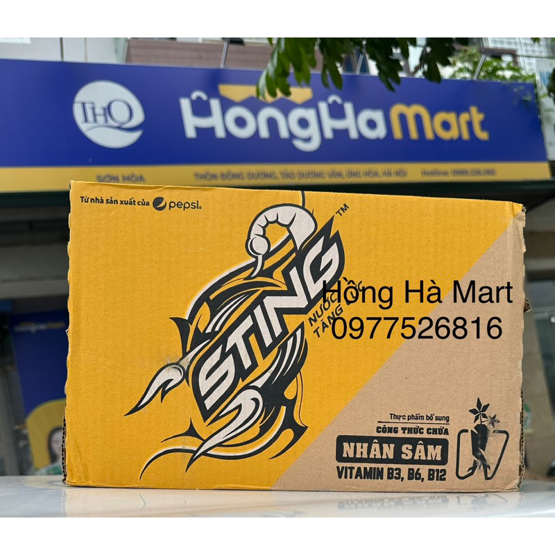 Thùng 24 Chai Nước tăng lực Sting hương dâu 330ml