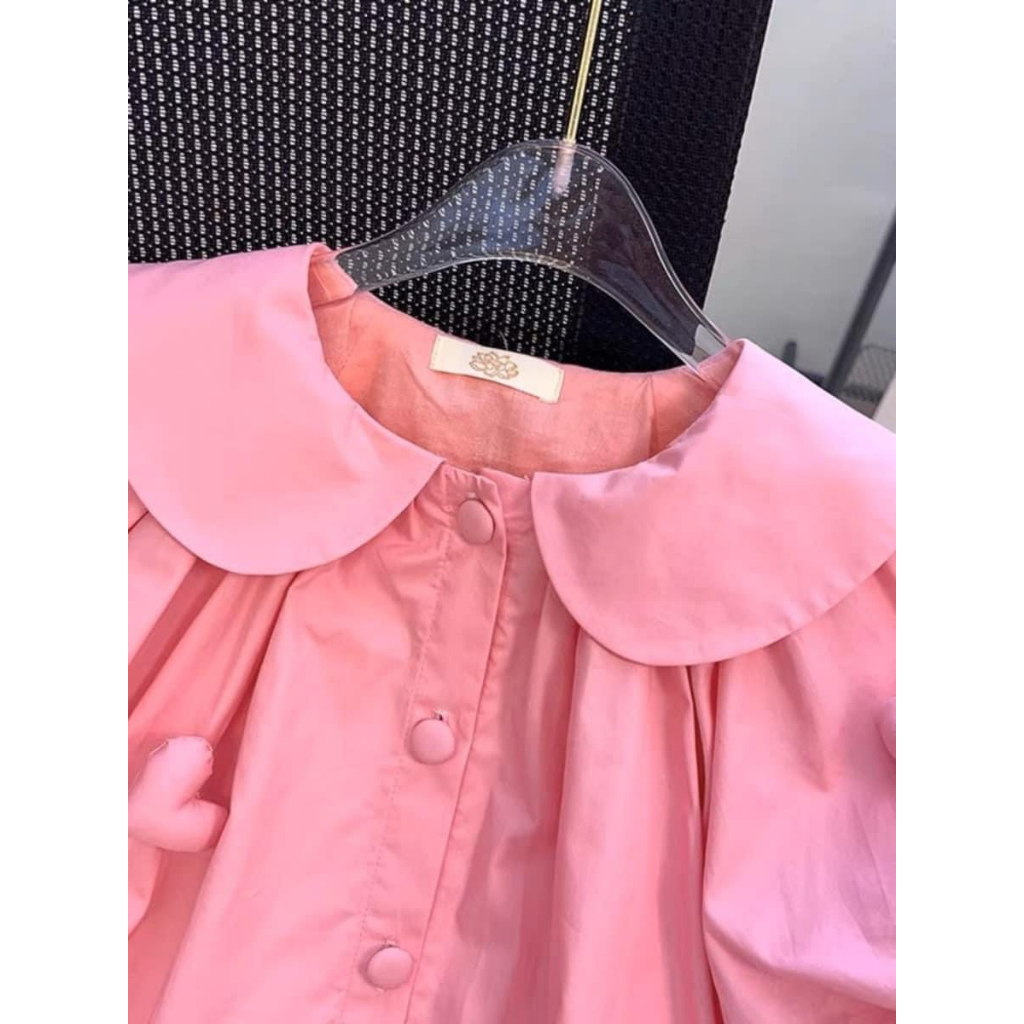 Váy bé gái mẫu hồng công chúa tay bồng hàng Quảng Châu cao cấp siêu xinh