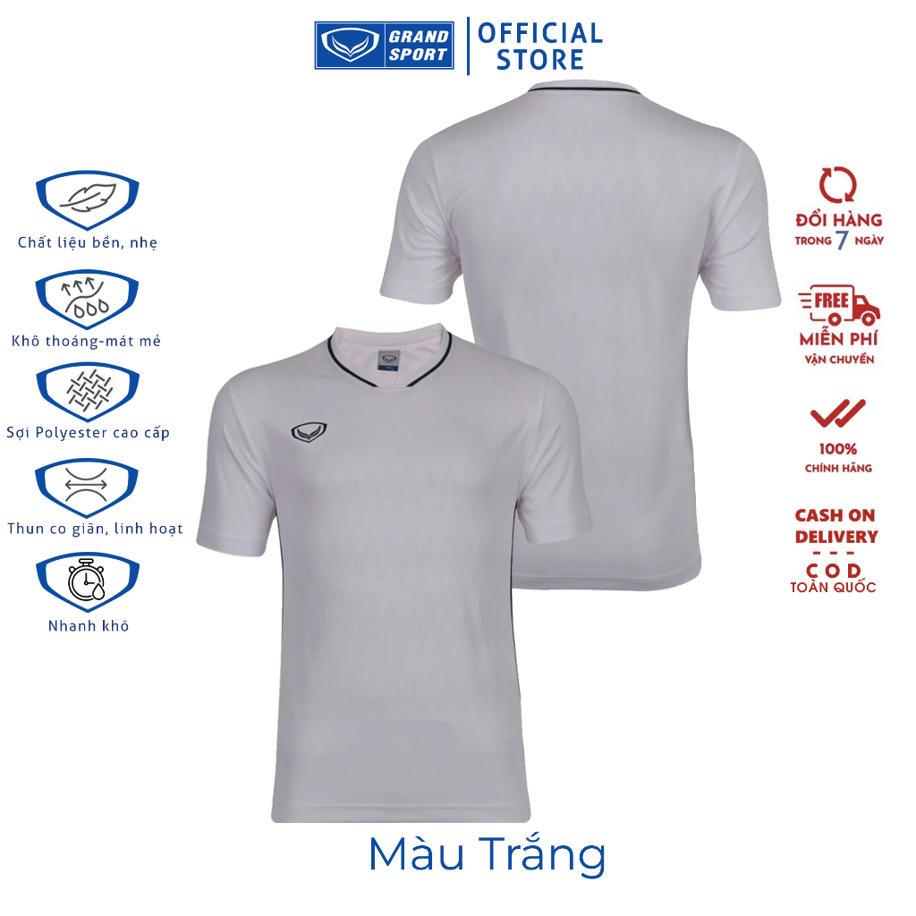 Áo bóng đá Grand Sport 11496 chất thun Polyester siêu nhẹ công nghệ dệt G-Micro Jacquard thoáng mát nhanh khô khử mùi