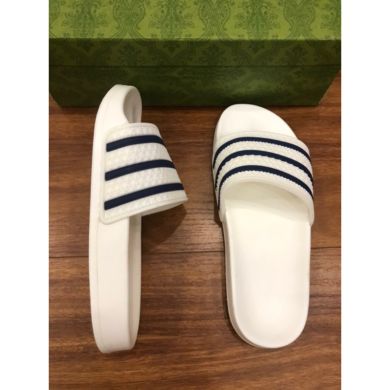 Dép lê thời trang quai ngang nam đẹp, kẻ sọc đen trắng .Sẵn kho 38-43