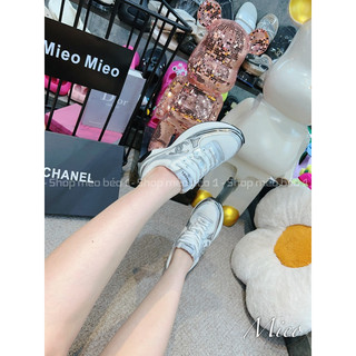 Giày thể thao sneaker cn logo bạc pha lưới fullbox